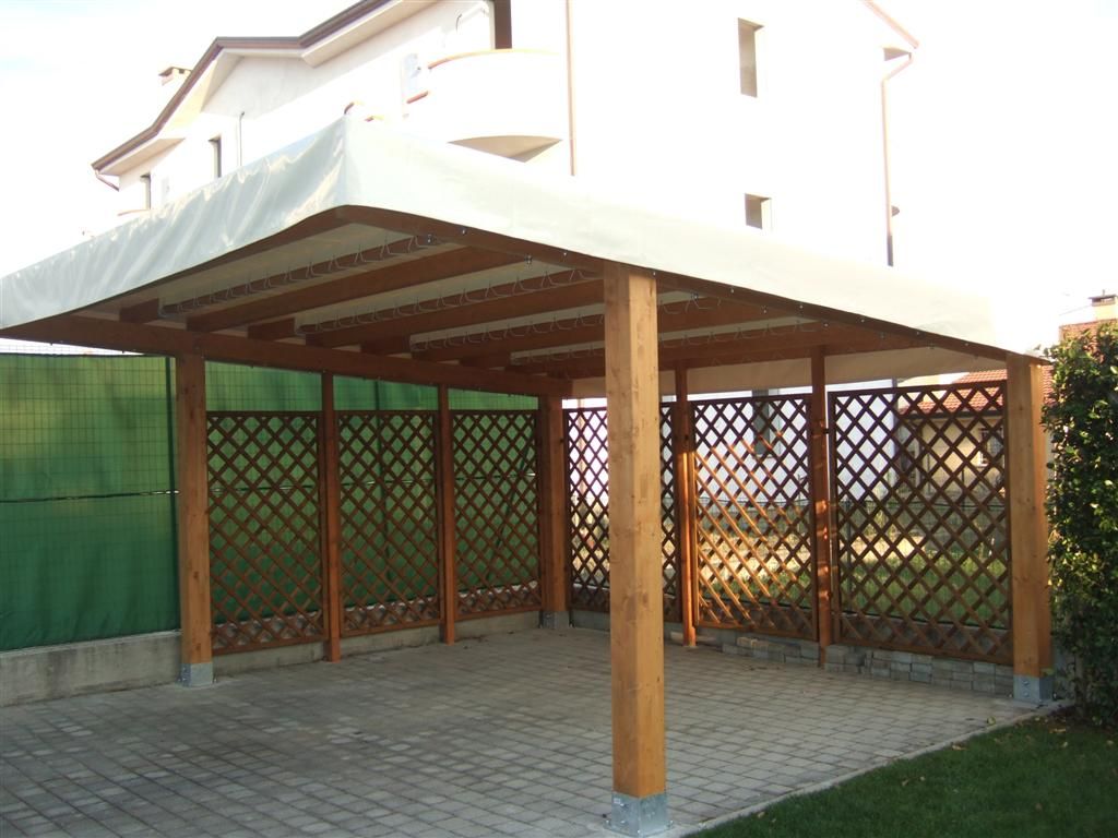 Carport con copertura con telo pvc